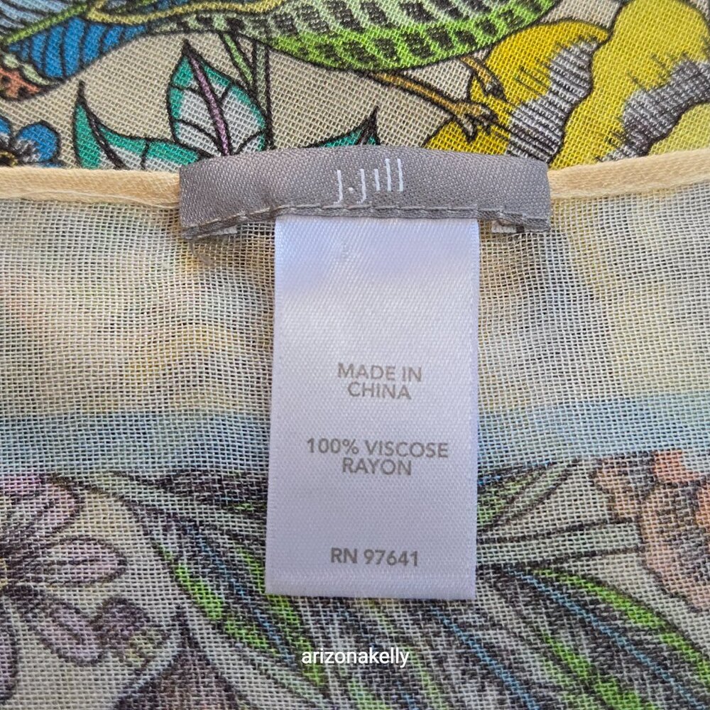 NWOT J. Jill Birds and Flowers Square Scarf - Picture 11 of 12